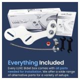 LUXE Bidet NEO 185 - Self-Cleaning, Dual Nozzle, Non-Electric Bidet Attachment for Toilet Seat, Adjustable Water Pressure, Rear and Feminine Wash (White)