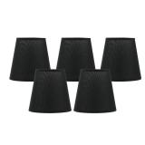 4x6x6 Inches Black Chandelier Shades, 6 Inch Diameter, Black Linen Fabric Lampshades, Perfect Covers for 5-Light Pendant Light and Wall Sconce, Clip On Bulb, E12 Lighting Socket(Large Size, Pack of 5)