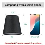 4x6x6 Inches Black Chandelier Shades, 6 Inch Diameter, Black Linen Fabric Lampshades, Perfect Covers for 5-Light Pendant Light and Wall Sconce, Clip On Bulb, E12 Lighting Socket(Large Size, Pack of 5)