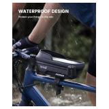 Lamicall Bike Frame Bag Waterproof - [1s Release] [2 in 1] Bike Phone Bag, Bike Phone Holder Mount, Bicycle Top Tube Bag, Cycling Pouch with Rain Cover, Bike Accessories for Phones Under 7\"