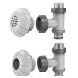 SUMMERBUDDY Above Ground Pool Parts, Replacement Pool Pump Part for Intex/Bestway/Coleman with Plunger Valve, 1.5\" Outlet Strainer & Inlet Nozzle, Pool Hose Adapter for Intex Sand Pump (Grey)