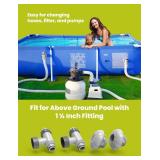 SUMMERBUDDY Above Ground Pool Parts, Replacement Pool Pump Part for Intex/Bestway/Coleman with Plunger Valve, 1.5\" Outlet Strainer & Inlet Nozzle, Pool Hose Adapter for Intex Sand Pump (Grey)