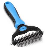 JASWELL Pet Grooming Tool- 2 Sided Undercoat Rake for Dogs &Cats-Safe and Effective Dematting Comb for Mats&Tangles Removing-No More Nasty Shedding or Flying Hair Blue