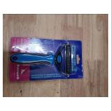 JASWELL Pet Grooming Tool- 2 Sided Undercoat Rake for Dogs &Cats-Safe and Effective Dematting Comb for Mats&Tangles Removing-No More Nasty Shedding or Flying Hair Blue