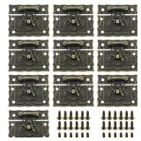 yyangz 10PCS Vintage Box Latch Alloy Classic Box Square Latch Vintage Gift Box Wine Box Hasp with Screws Hardware Decorative Cabinet Jewellery Can be Used for Tool Box Cabinet Cabinets
