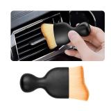 Blilo Car Interior Detailing Brush, Auto Soft Hair Cleaning Brushes, Curved Dirt Dust Collectors, Removal Tool for Dashboard Air Conditioner Vents Leather, Scratch Free (Brown/1PCS)