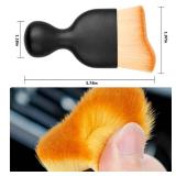 Blilo Car Interior Detailing Brush, Auto Soft Hair Cleaning Brushes, Curved Dirt Dust Collectors, Removal Tool for Dashboard Air Conditioner Vents Leather, Scratch Free (Brown/1PCS)