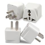 A 4 Pack Universal Adapter, Europe to US Plug Travel Adapters (White)