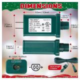 Meonum LED Power Supply, UL Certification Transformer Replacement Class 2 Power Supply with 3 Meter 2 Pin Extension Cable, Low Voltage Transformer US Plug Adapter for Christmas Tree Light (TS-13W29V)