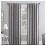 Sun Zero Hampshire Velvet Noise Reducing Thermal Extreme Total Blackout Back Tab Curtain Panel, 50\" x 108\", Gray