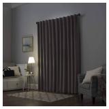 Sun Zero Hampshire Velvet Noise Reducing Thermal Extreme Total Blackout Back Tab Curtain Panel, 50\" x 108\", Gray