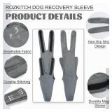 ROZKITCH Dog Surgery Leg Sleeve Front Right Left Leg, Pet Prevent Licking Wound Elbow Knee Protector, Dog Recovery Suit Cone Collar Alternative for Sprain ACL CCL Arthritis Joint Care Grey 2XL
