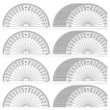 Zonon 100 Pcs 4 Inch Clear Plastic Protractor Bulk Math Protractors Set 180 Degrees Geometry Drafting Tools for Classroom Industry Office Back to School Supplies