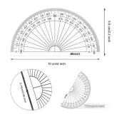 Zonon 100 Pcs 4 Inch Clear Plastic Protractor Bulk Math Protractors Set 180 Degrees Geometry Drafting Tools for Classroom Industry Office Back to School Supplies