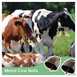 A 40 PCS Cow Bells, Grazing Copper Bells, Metal Cow Bells with Crisp Sound, Loud Animal Copper Bronze Bells, Vintage Grazing Bells for Cow Horse Sheep, 2 Colors