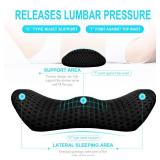 Lumbar Support Pillow for Office Chair, Memory Foam Lumbar Pillow for Lower Back Pain Relief (Oval Black)
