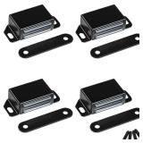 WOOCH Magnetic Door Catch - 30lb High Magnetic Stainless Steel Heavy Duty Catch for Kitchen Bathroom Cupboard Wardrobe Closet Closures Cabinet Door Drawer Latch (2.1 in Black, 4-Pack)