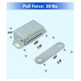 WOOCH Magnetic Door Catch - 30lb High Magnetic Stainless Steel Heavy Duty Catch for Kitchen Bathroom Cupboard Wardrobe Closet Closures Cabinet Door Drawer Latch (2.1 in Black, 4-Pack)