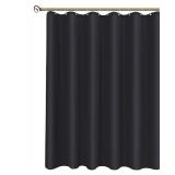 Biscaynebay Fabric Shower Narrow Stall Liners 48\" Width by 72\" Length, Black Water Resistant Bathroom Curtains, Rust Resistant Grommets (8 Holes) Weighted Bottom Machine Washable