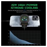 Black Shark Phone Cooler for Gaming FunCooler 4, Wired Mobile Phone Cooling Fan Lightweight Quiet with RGB Light, Cellphone Radiator for 2.67-3.45 inches iPhone/Android, Retaining Bolt