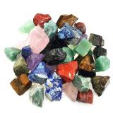 UFEEL 3 LB Bulk Rough Stone Mix Large 1\" Natural Raw Crystals for Tumbling Cabbing Polishing Wire Wrapping
