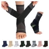 ABIRAM Ankle Brace for Women & Men, Ankle Compression Sleeve, Foot Sleeve with Wrap, Ankle Support, Foot Brace for Sprained Foot & Arch, Plantar Fasciitis Relief Socks, Achilles Tendonitis, Sports