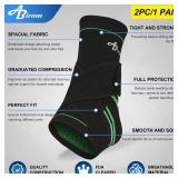 ABIRAM Ankle Brace for Women & Men, Ankle Compression Sleeve, Foot Sleeve with Wrap, Ankle Support, Foot Brace for Sprained Foot & Arch, Plantar Fasciitis Relief Socks, Achilles Tendonitis, Sports