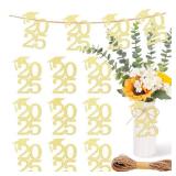 24PCS Cutouts Tags Graduation Decorations Class of 2025 Cap, Table Centerpiece Grad Party Decorations 2025 Party Tags for Table Congrats Grad Decor, 2025 graduation decorations (Gold)