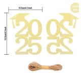 24PCS Cutouts Tags Graduation Decorations Class of 2025 Cap, Table Centerpiece Grad Party Decorations 2025 Party Tags for Table Congrats Grad Decor, 2025 graduation decorations (Gold)