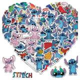 Stitch Stickers,Cute Cartoon Gifts for Kids,50PCS Kids Love Cartoon Decals for Laptop,Phone Case,Helmet,Water Bottle,Travel Case, Guitar,Waterproof PVC Movie Stickers for Kid Tenns and Adults