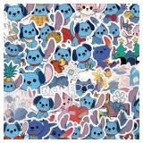 Stitch Stickers,Cute Cartoon Gifts for Kids,50PCS Kids Love Cartoon Decals for Laptop,Phone Case,Helmet,Water Bottle,Travel Case, Guitar,Waterproof PVC Movie Stickers for Kid Tenns and Adults