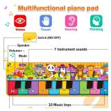 Kids Musical Piano Mats with 25 Music Sounds, Musical Toys Baby Floor Piano Keyboard Mat Carpet Animal Blanket Touch Playmat Early Education Toys for 1 2 3 4 5 6+ Years Old Girls Boys Toddlers