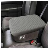 Zxiaochun Center Console Cover Compatible with 2002 2003 2004 2005-2012 Dodge Ram 1500 2500 3500 Jump Seat Console, Armrest Lid Leather Protective Covering (Gray)