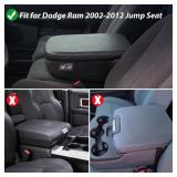 Zxiaochun Center Console Cover Compatible with 2002 2003 2004 2005-2012 Dodge Ram 1500 2500 3500 Jump Seat Console, Armrest Lid Leather Protective Covering (Gray)