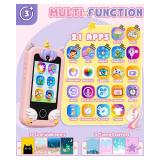 UCIDCI Unicorn Kids Smart Phone Toys for Girls Ages 3-7 with Dual Camera - Toddler Phone with Learning Games, Travel Toys with MP3 Music Player for Christmas, Birthday Gifts for 3 4 5 6 7 Year Old
