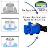 Cat Water Fountain Pump, Pet Water Fountain Pump Replacement Pump DR-DC160 Motor for for Round, Cubic, Flower Cap Cat Fountain