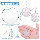 Loetere 168 Pieces Acrylic Earrings Blanks DIY Earrings Making Kit Includes Transparent Round Clear Acrylic Blanks Pendants Hooks and Open Jump Rings for Vinyl DIY Crafts