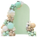 Spandex Fitted Wedding Arch Cover 7.2FT Sage Green, Round Top Chiara Backdrop Stand for Birthday Party Baby Shower Banquet Decoration (Sage Green, 7.2FT)