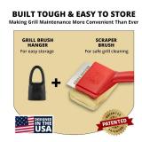 Grill Brush Bristle-Freeâ Safe BBQ Grill Brush for Gas, Charcoal, Cast Iron & Stainless Grates â Durable, Heat-Resistant Grill Cleaning Brush with Replaceable Head & Hanging Hook