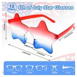 4th of July Star Glasses 12 Pairs Fourth of July Party Favors Red Blue White American Flag Sunglasses for Kids Women Independence Day Gifts Patriotic Sunglasses for Pool Party in USA Decorations