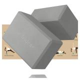 Trideer 9\"x6\"x3\" Yoga Blocks, Yoga Blocks 2 Pack, High Density EVA Foam Blocks, Supportive, Lightweight & Odor Resistant, Yoga Essentials for Yogi & Yogini, Yoga Accessories (Gray, 9\"6\"3\")