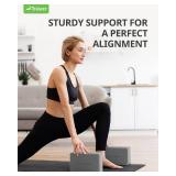 Trideer 9\"x6\"x3\" Yoga Blocks, Yoga Blocks 2 Pack, High Density EVA Foam Blocks, Supportive, Lightweight & Odor Resistant, Yoga Essentials for Yogi & Yogini, Yoga Accessories (Gray, 9\"6\"3\")