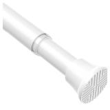 AIZESI Spring Tension Curtain Rod 24 to 46 Inch, 1Pcs White Tension Rod Tension Curtain Rod, Spring Tension Rod No Drilling Adjustable Curtain Rod Spring Loaded Curtain Rods