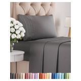 Twin XL Size 3 Piece Sheet Set - Comfy Breathable & Cooling Bed Sheets Set - Hotel Luxury Bedding for Women, Men, Kids, Teens, Boys & Girls - Deep Pockets, Soft, Wrinkle Free - Oeko-Tex - Dark Grey