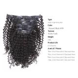 Loxxy Kinky Curly Clip in Human Hair Extensions 3B 3C Kinky Clip Ins Nutural Black Color 8A Afro Kinkys Curly Hair Extensions Clip For Black Women In Double Wefts Real Remy Hair,120G,10 Inch