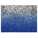 LYCGS 7x5ft Blue and Silver Backdrop Birthday Silver Spots Bokeh Wedding Prom Graduation Photography Background X-79