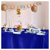 Horbaunal Royal Blue Satin Tablecloth 60 x 84 Inches Rectangle Table Cloth Bright Silky Table Cover Overlay Dining Tablecloths for Wedding Party Banquets