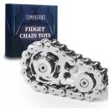 Fidget Spinners Toys for Adults Metal Figette Bike Chain Pain Stim Fidgets Toy for Teens ADHD Cool Gadgets Desk Offices Gift Anxiety Relief Items Stress Tool Sensory Spiky Toy for Autism