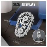 Fidget Spinners Toys for Adults Metal Figette Bike Chain Pain Stim Fidgets Toy for Teens ADHD Cool Gadgets Desk Offices Gift Anxiety Relief Items Stress Tool Sensory Spiky Toy for Autism