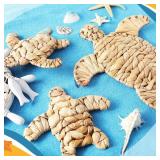 Threehoney 3 Pcs Turtle Beach Theme Decor 3 Size Handmade Wicker Turtle Wall Decor Sea Life Hanging Wall Art Coastal Nautical Sculpture Table Decoration for Boho Bathroom Indoor Outdoor Ornament